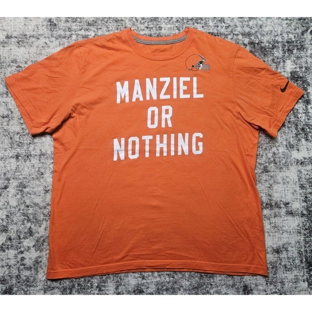 Johnny Manziel Cleveland Browns Manziel Or Nothing Nike Orange TShirt Mens XL